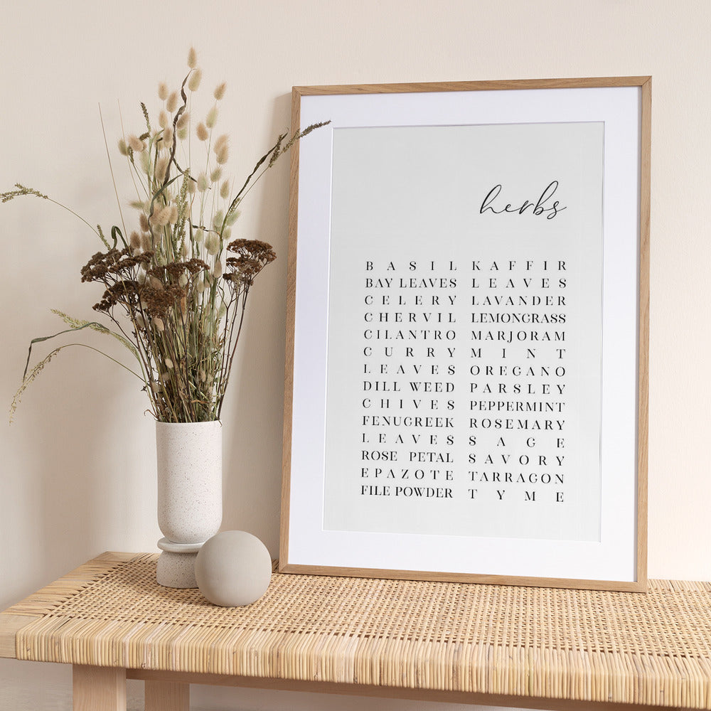List of herbs - Art Print by Rosana Laiz Blursbyai