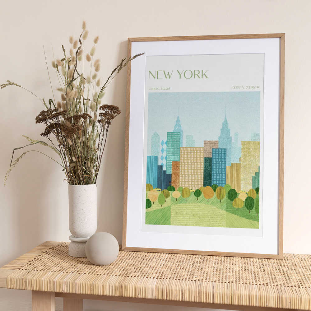 New York, Central Park - Art Print by longwayhome Travel Poster