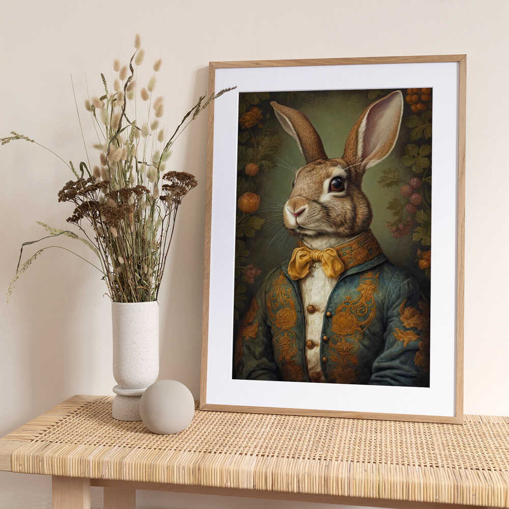 Regal Rabbit Portrait - Art Print by Treechild