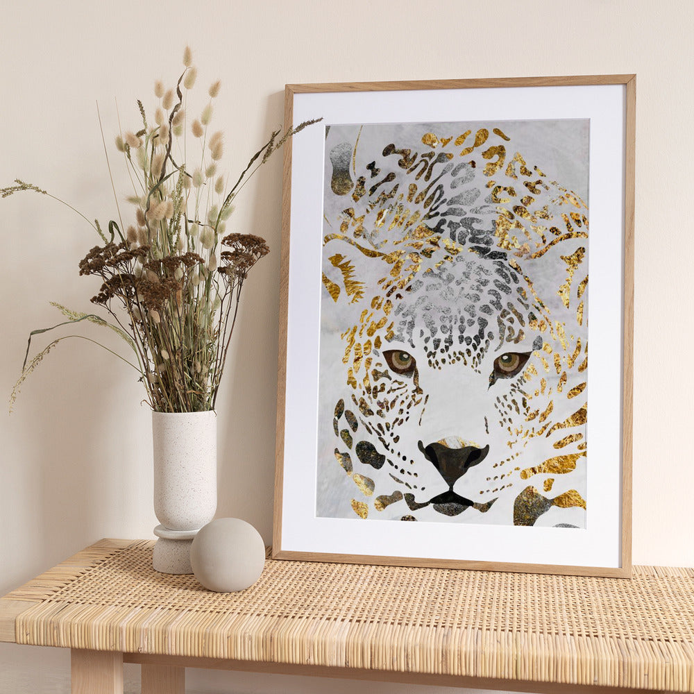 Grunge jaguar gold - Art Print by Sarah Manovski