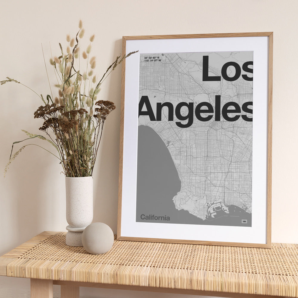 Los Angeles - Map Art Print by Florent Bodart