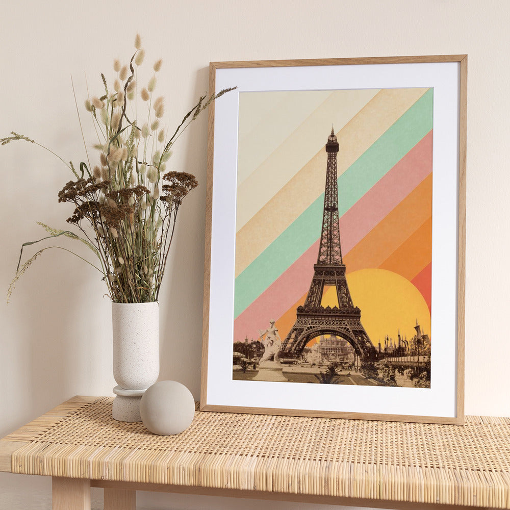 Eiffel Tower Rainbow - Art Print by Florent Bodart