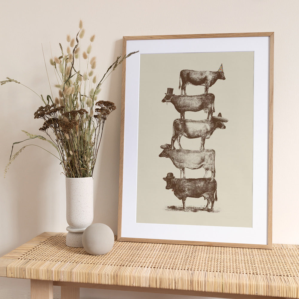 Cow Cow Nuts - Art Print by Florent Bodart