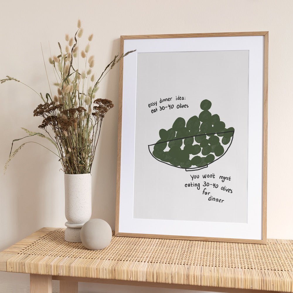 Olive Dinner Delight - Art Print by Athene Fritsch