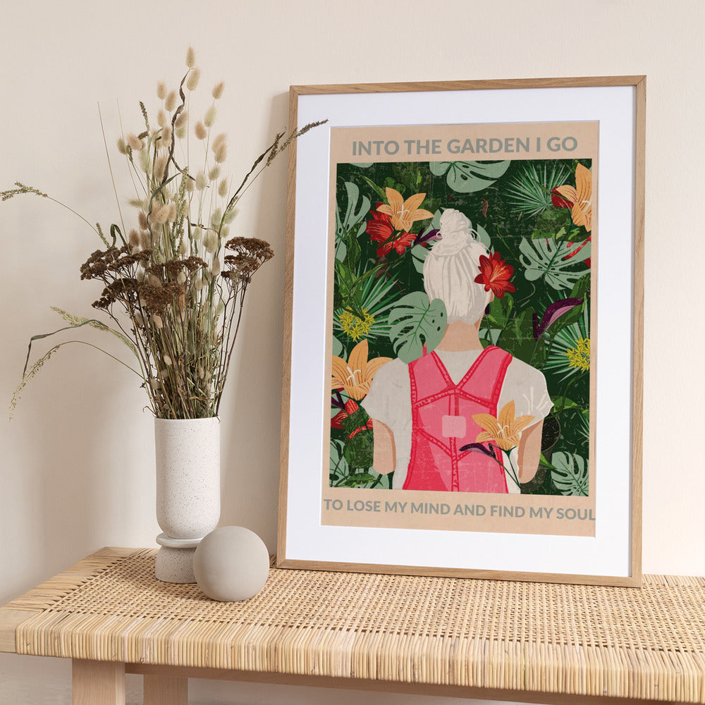Into the Garden (grey) - Art Print by WallChart Art Studio