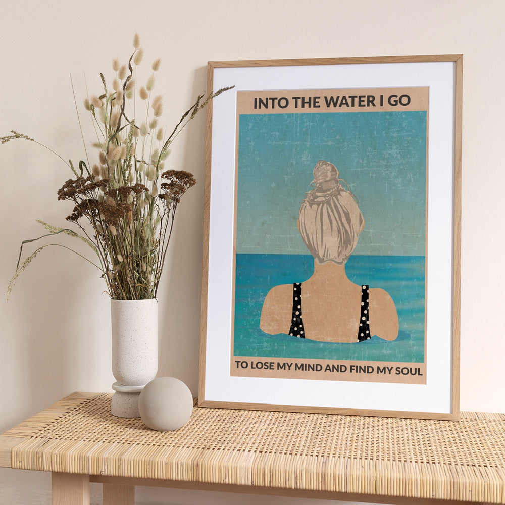 Into the Water (silver) - Art Print by WallChart Art Studio