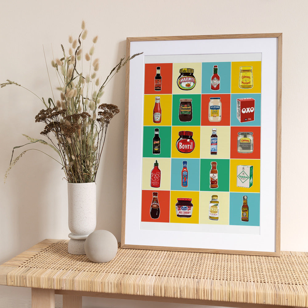 Taxonomy of Condiments - Art Print by WallChart Art Studio