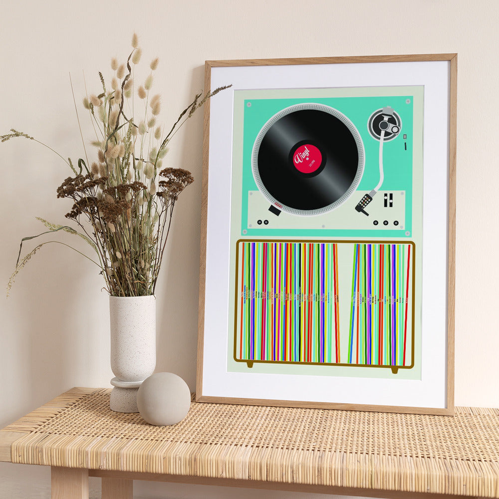 Vinyl Stack - Art Print by WallChart Art Studio