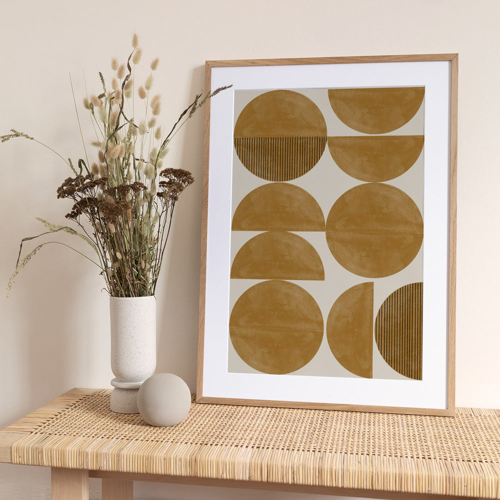 Golden Geometric Rhythm - Art Print by THE MIUUS STUDIO