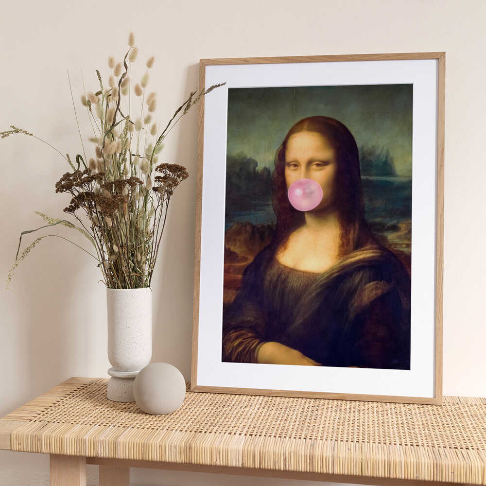 Mona Lisa Bubble Gum - Art Print by Taudalpoi