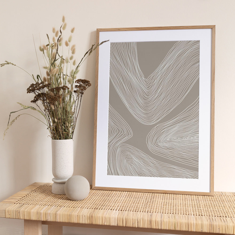 Flowing Contours Line Art - Art Print by Melloi Art Prints