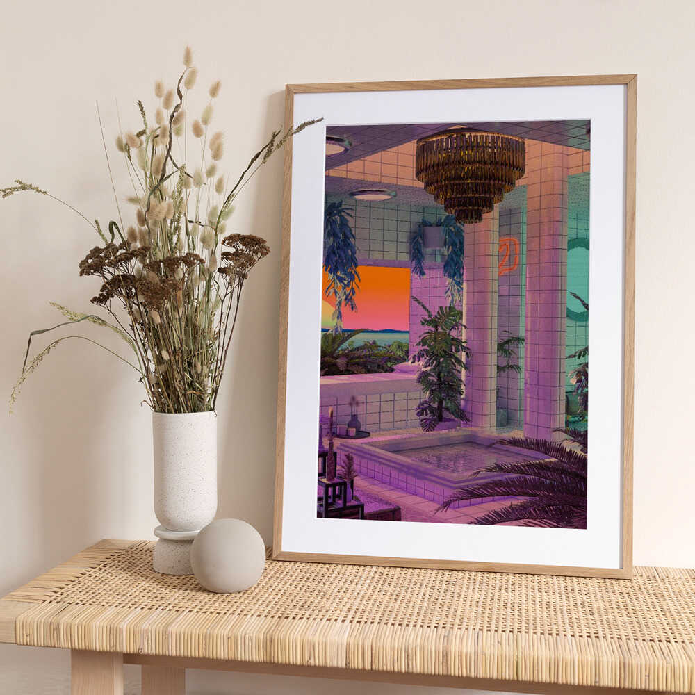 Vaporwave Pool - Art Print by CosmoZach