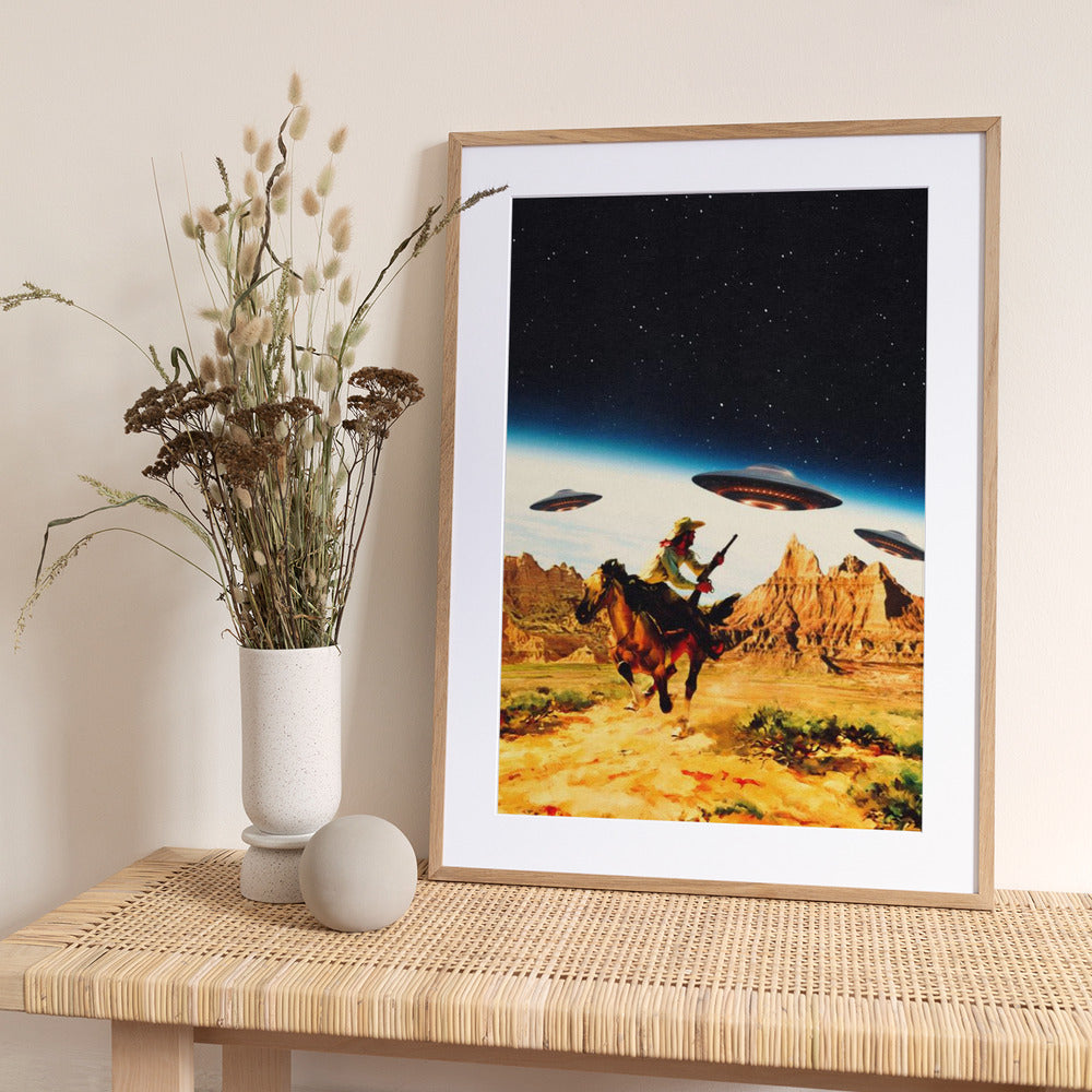 UFO Space Chase - Art Print by Taudalpoi