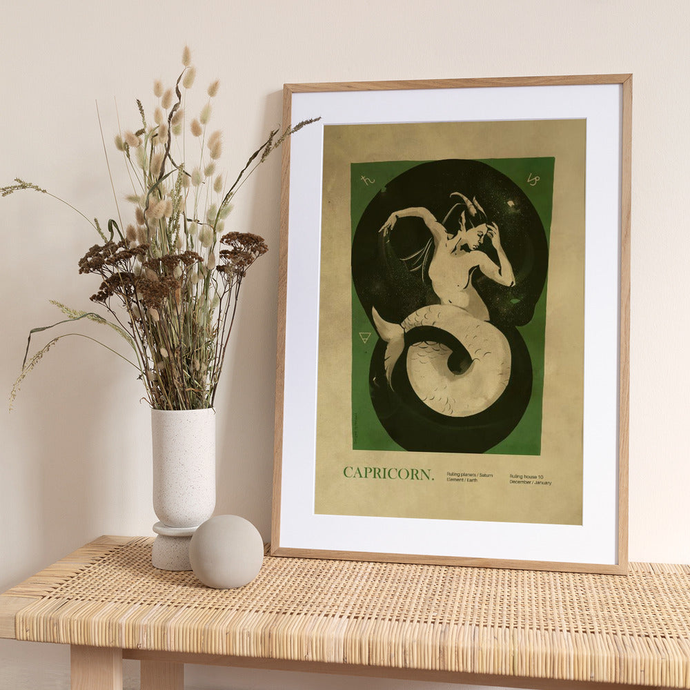 Capricorn print - Art Print by Dion Gem