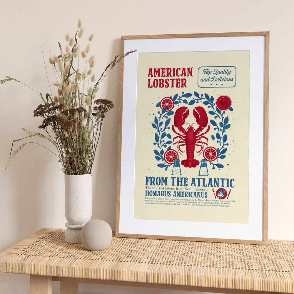 Lobster kitchen print - Art Print by Dion Gem