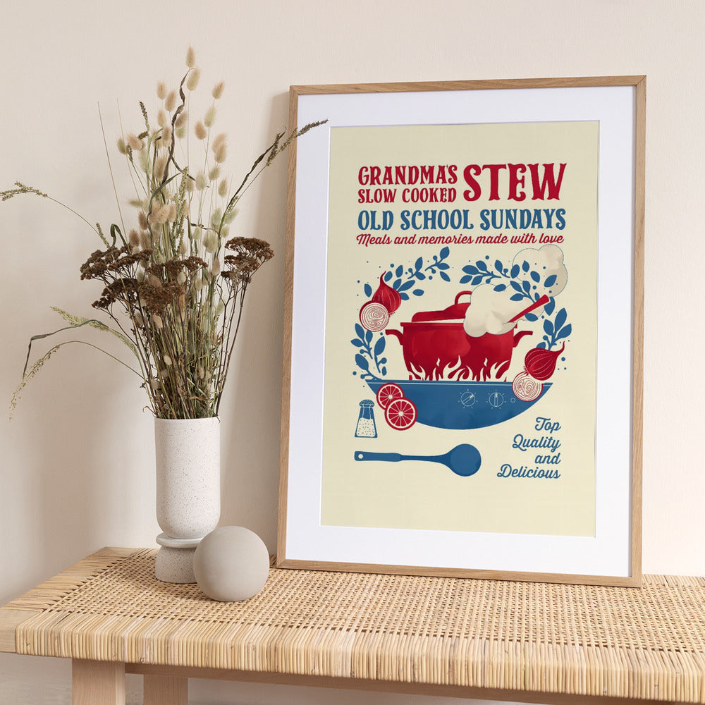 Grandmas Stew kitchen print - Art Print by Dion Gem