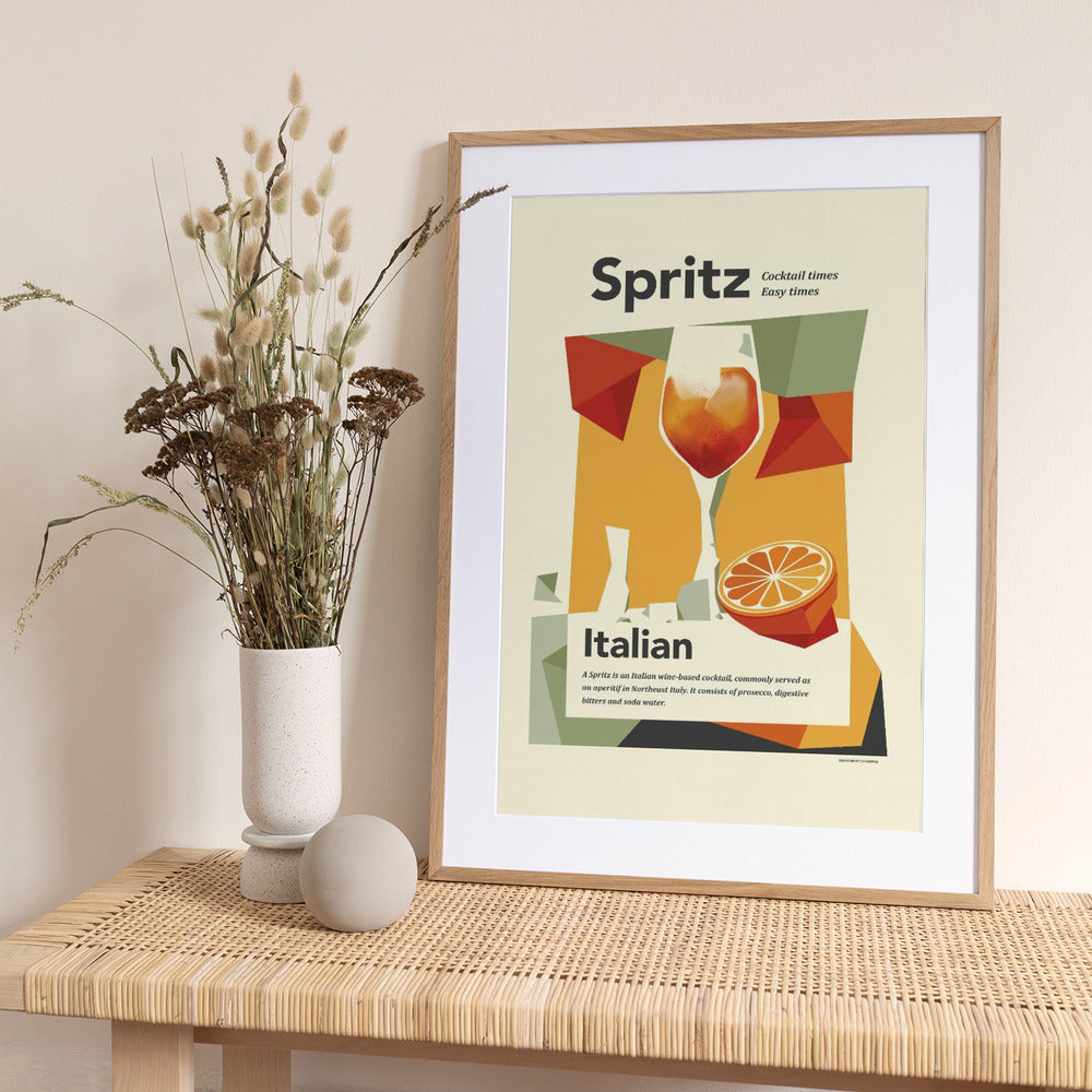 Aperol spritz print - Art Print by Dion Gem