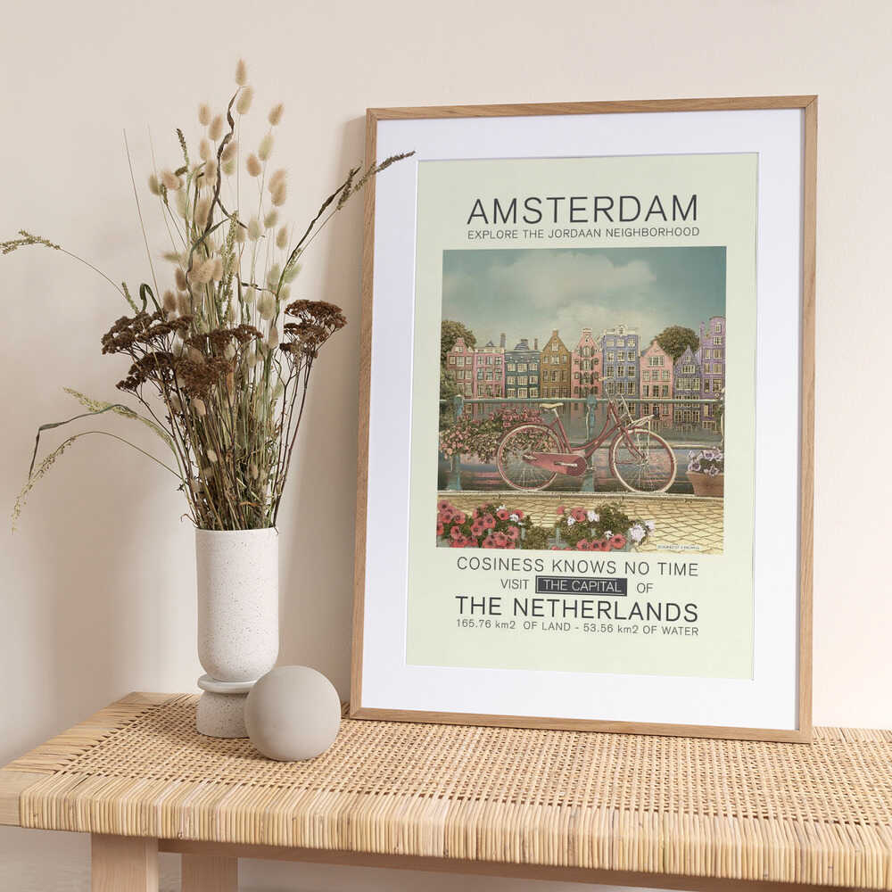 Amsterdam print - Art Print by Dion Gem Travel Poster