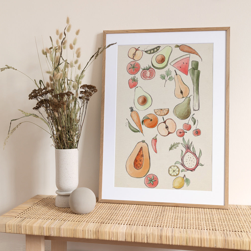 Tropical Vegetable illustration - Art Print by Xuan Thai