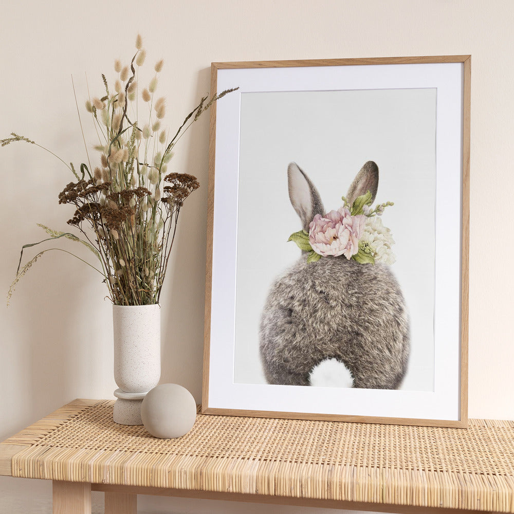 Floral Bunny Back - Art Print by Lola Peacock