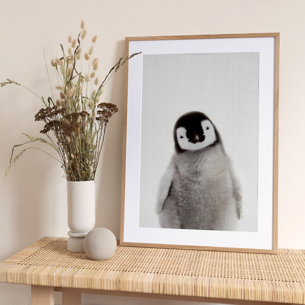 Peekaboo Baby Penguin - Art Print by Lola Peacock