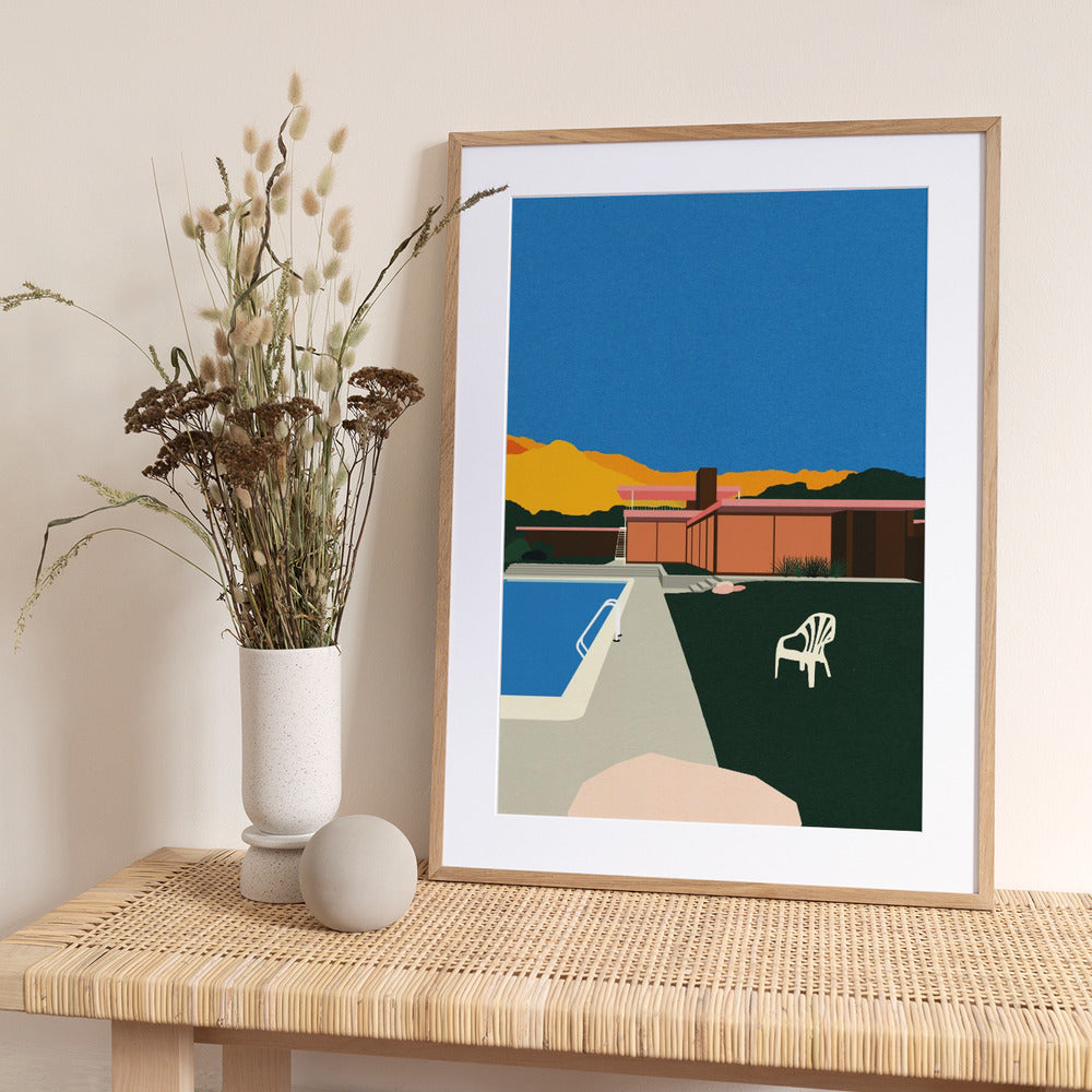 Kaufmann Desert House Poolside - Art Print by Rosi Feist