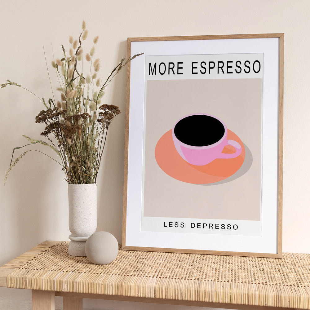 More Espresso Less Depresso - Art Print by ByKammille