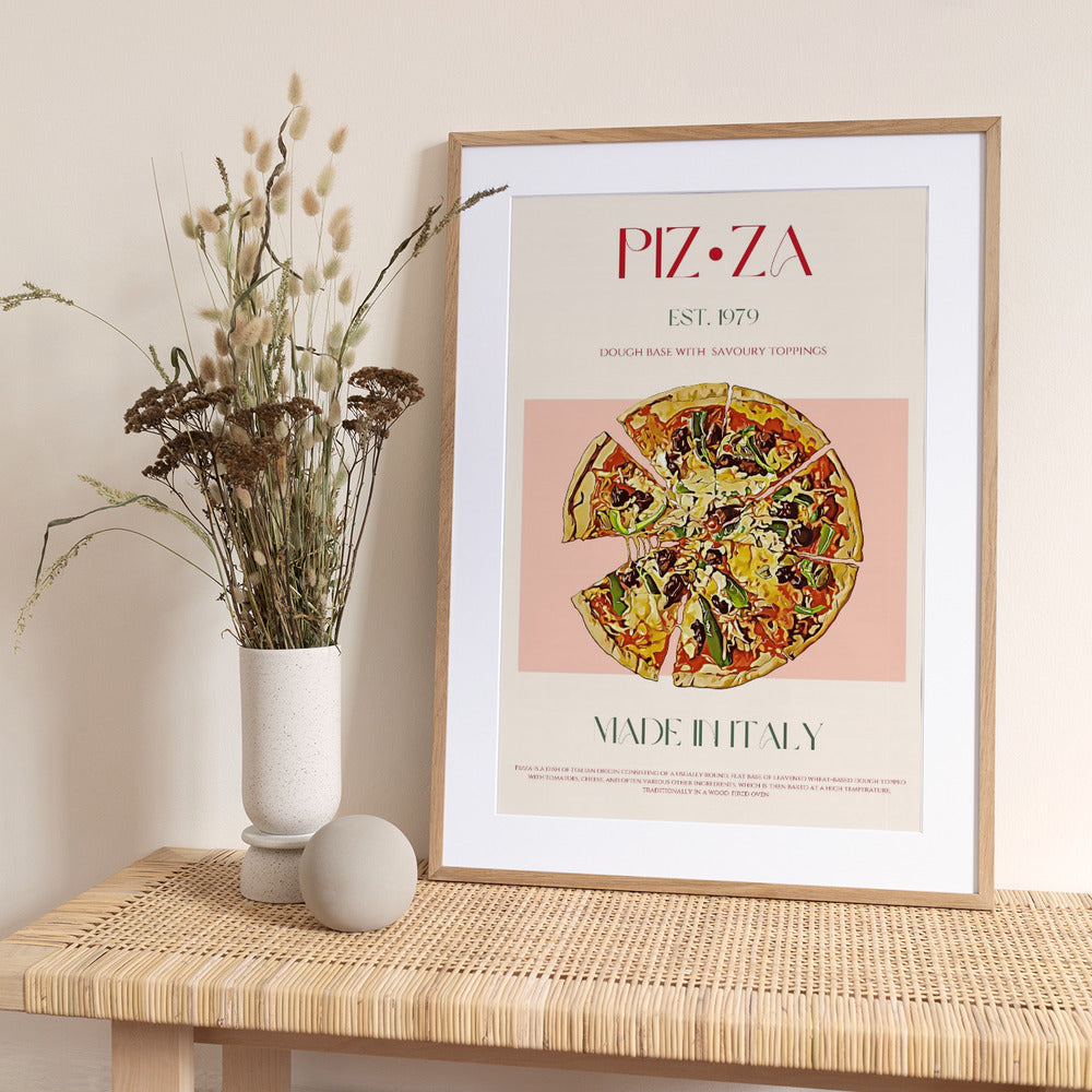 Slice of Italian Pizza - Art Print by Nazma Khokhar