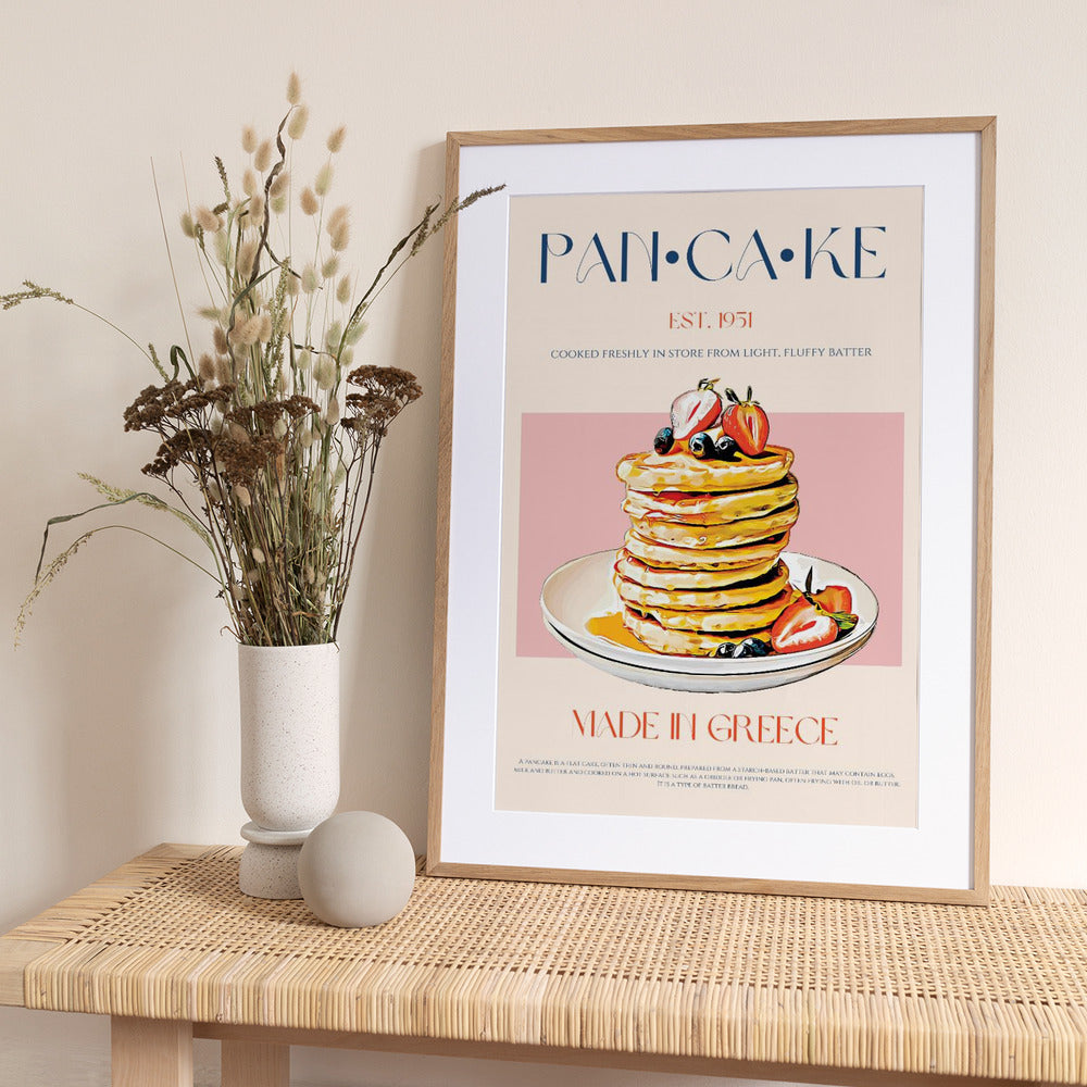 Fluffy Greek Pancakes - Art Print by Nazma Khokhar