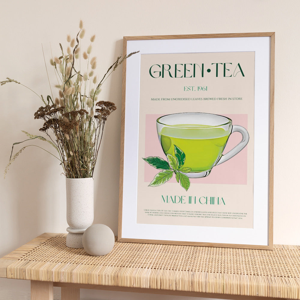 Fresh Green Tea - Art Print by Nazma Khokhar