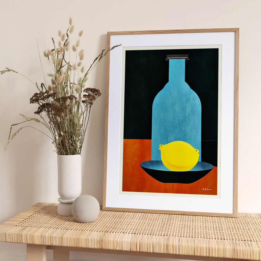 Bottle With (lonesome) Lemon : Skinny Bitch - Art Print by Bo Anderson