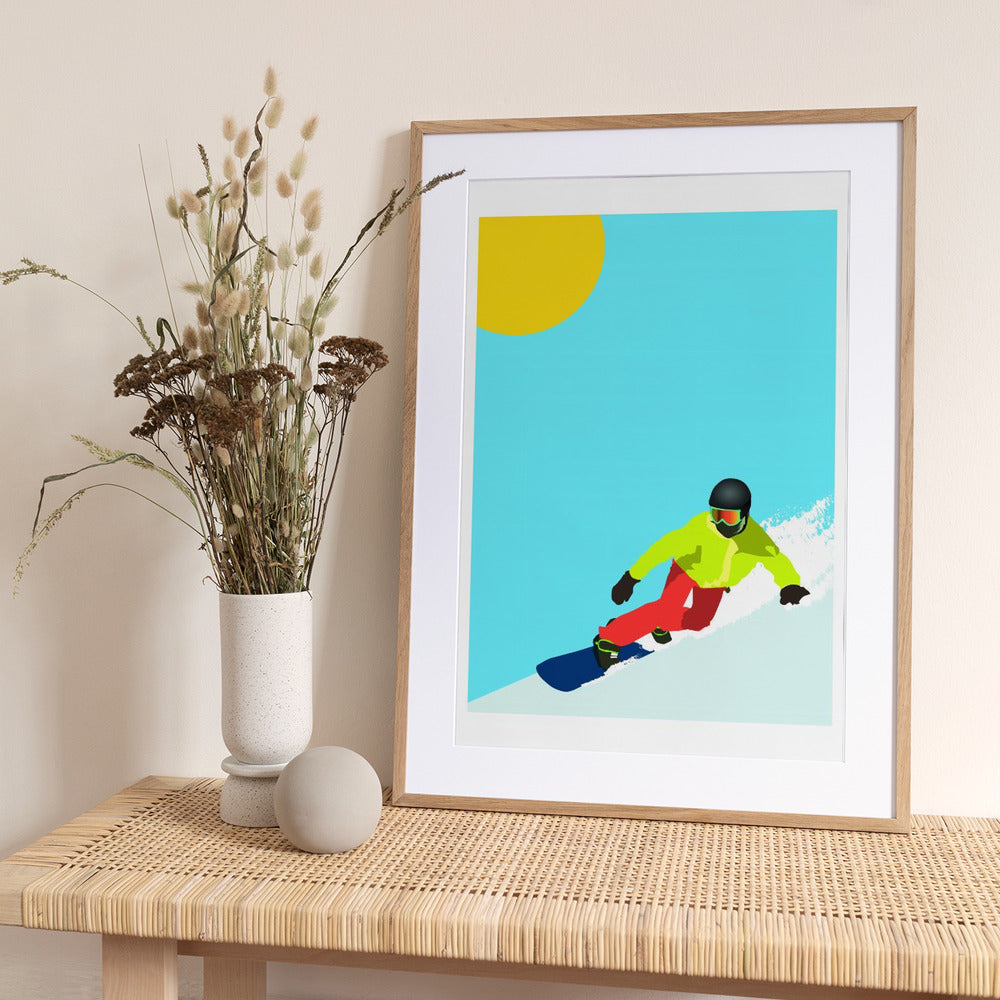 Snowboard Sun - Art Print by WallChart Art Studio
