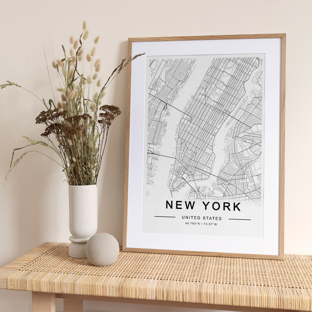 New York  Map - Art Print by THE MIUUS STUDIO