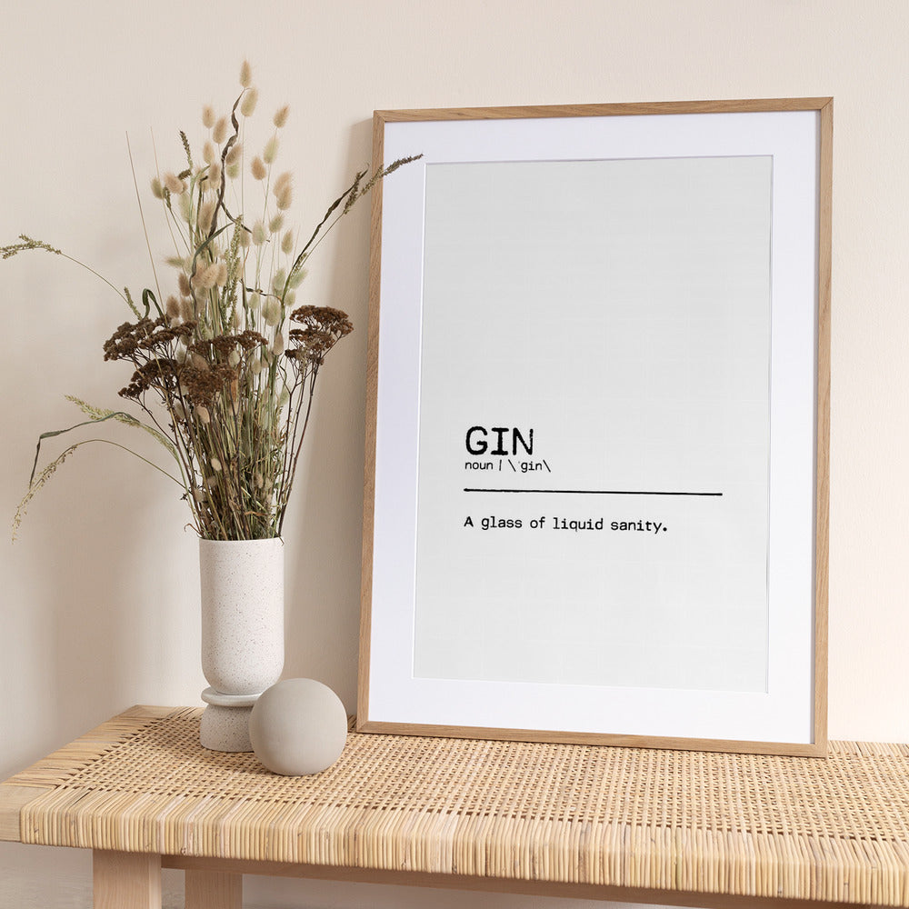 Quote Gin Sanity - Art Print by Orara Studio