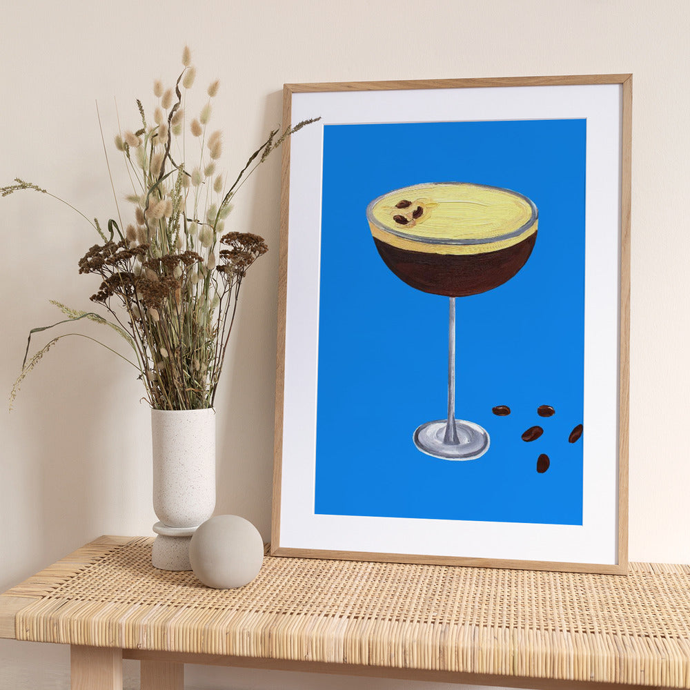 Espresso Martini Blue - Art Print by Alice Straker