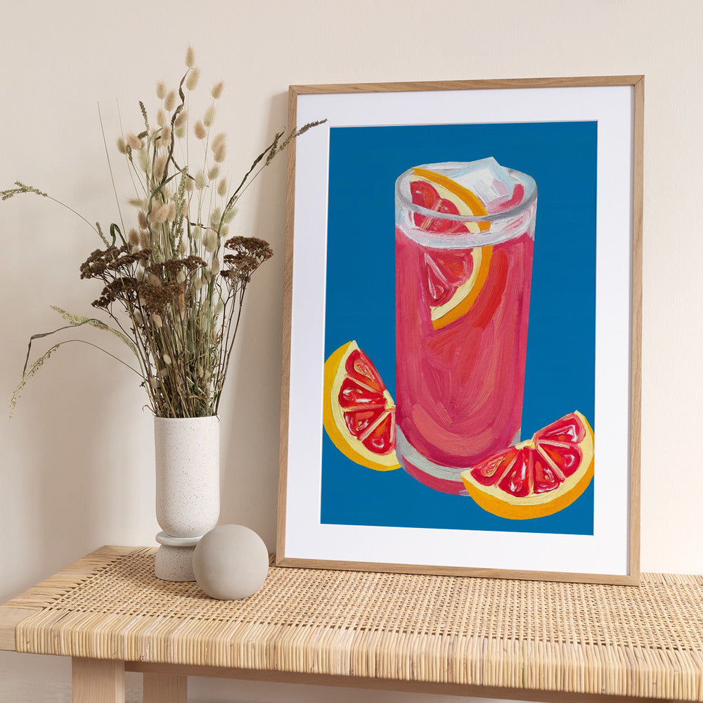 Grapefruit Paloma Blue - Art Print by Alice Straker