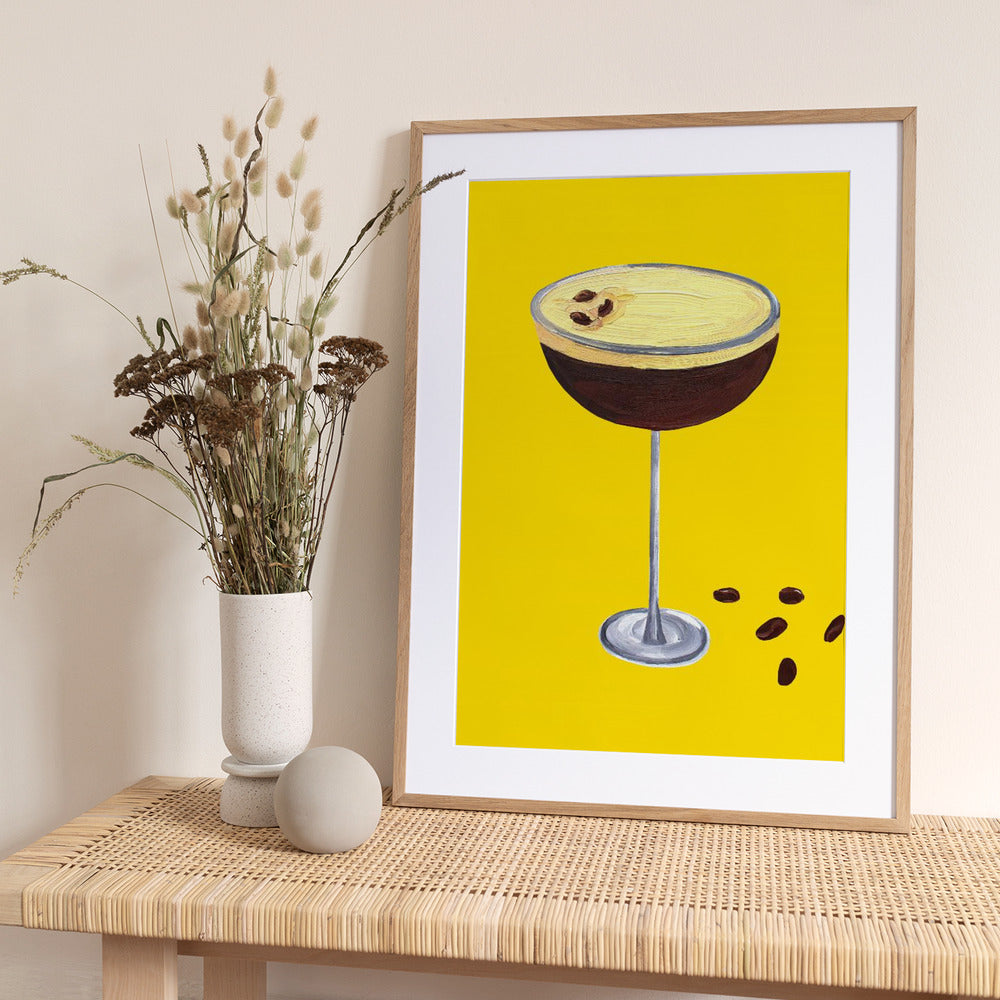 Espresso Martini Buttercup Yellow - Art Print by Alice Straker
