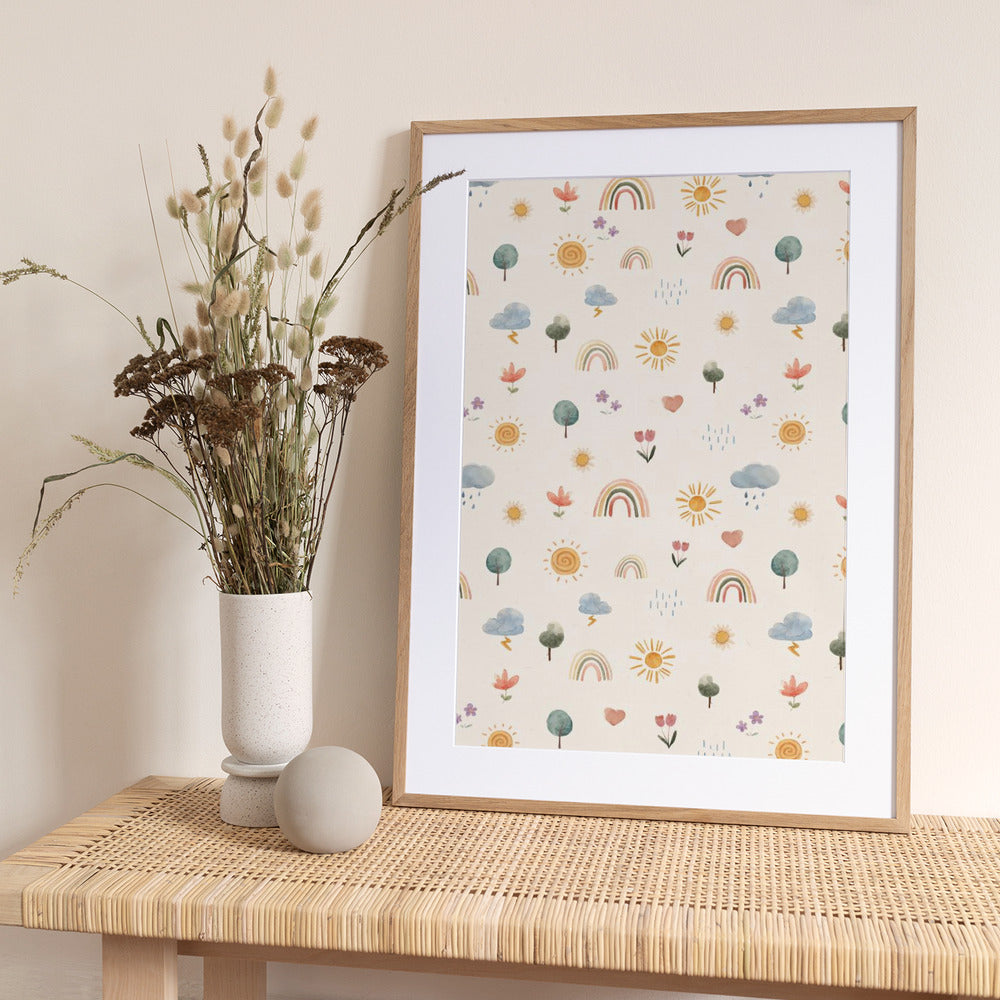 Seasonal Stickers Pattern - Art Print by Xuan Thai