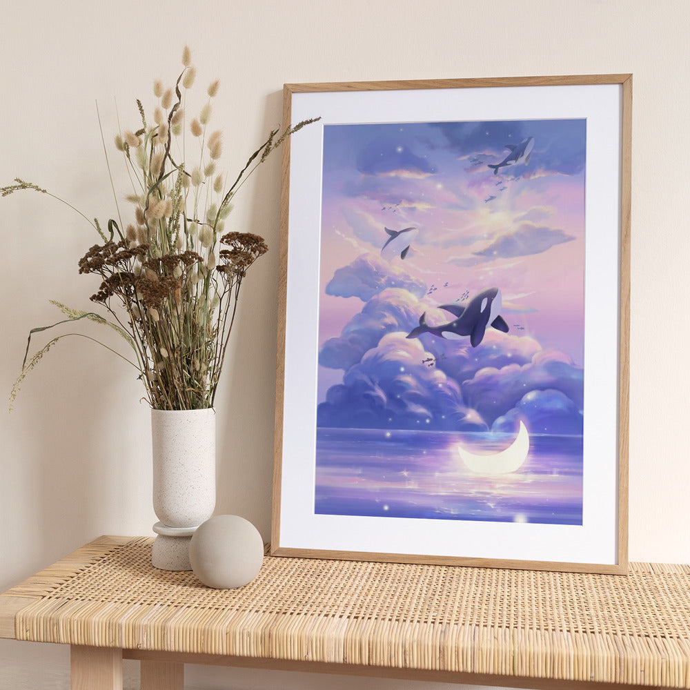 Fantasy Beautiful Whale - Art Print by Xuan Thai