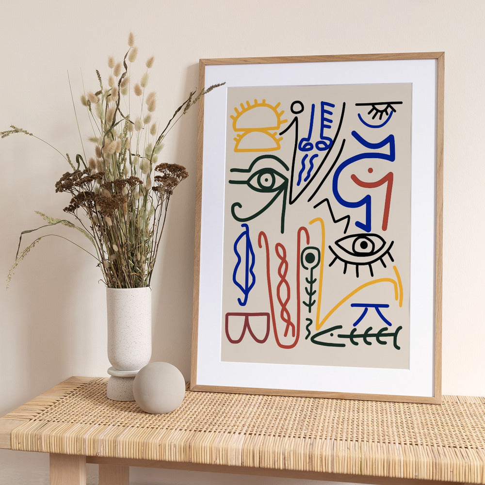 Mystical Symbols - Art Print by Little Dean