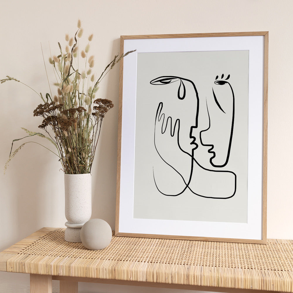 Don't Cry Line Art - Art Print by Little Dean