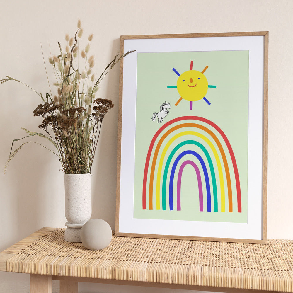Sunny Rainbow Joy - Art Print by Little Dean