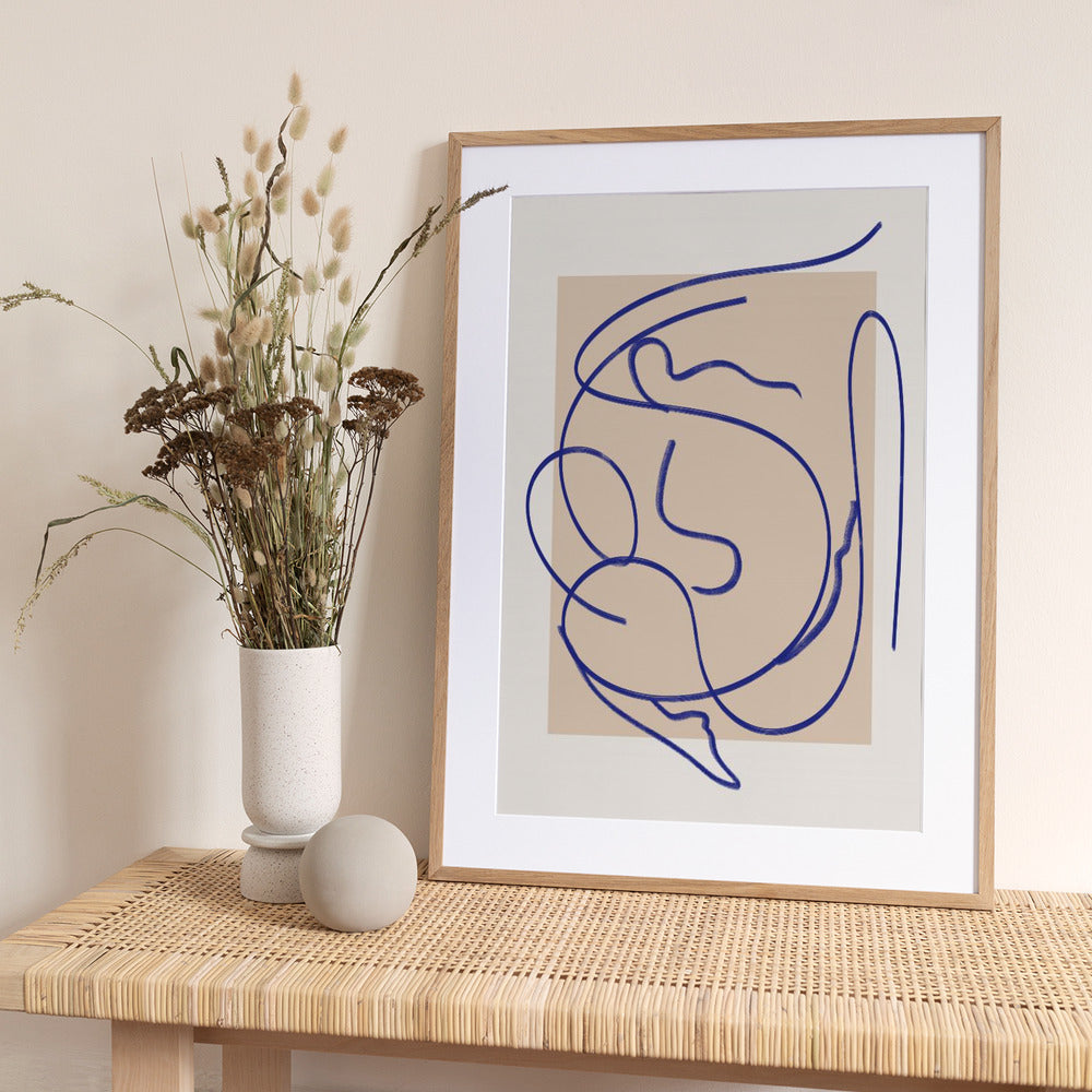 Abstract Blue Line Art 3 - Art Print by Little Dean