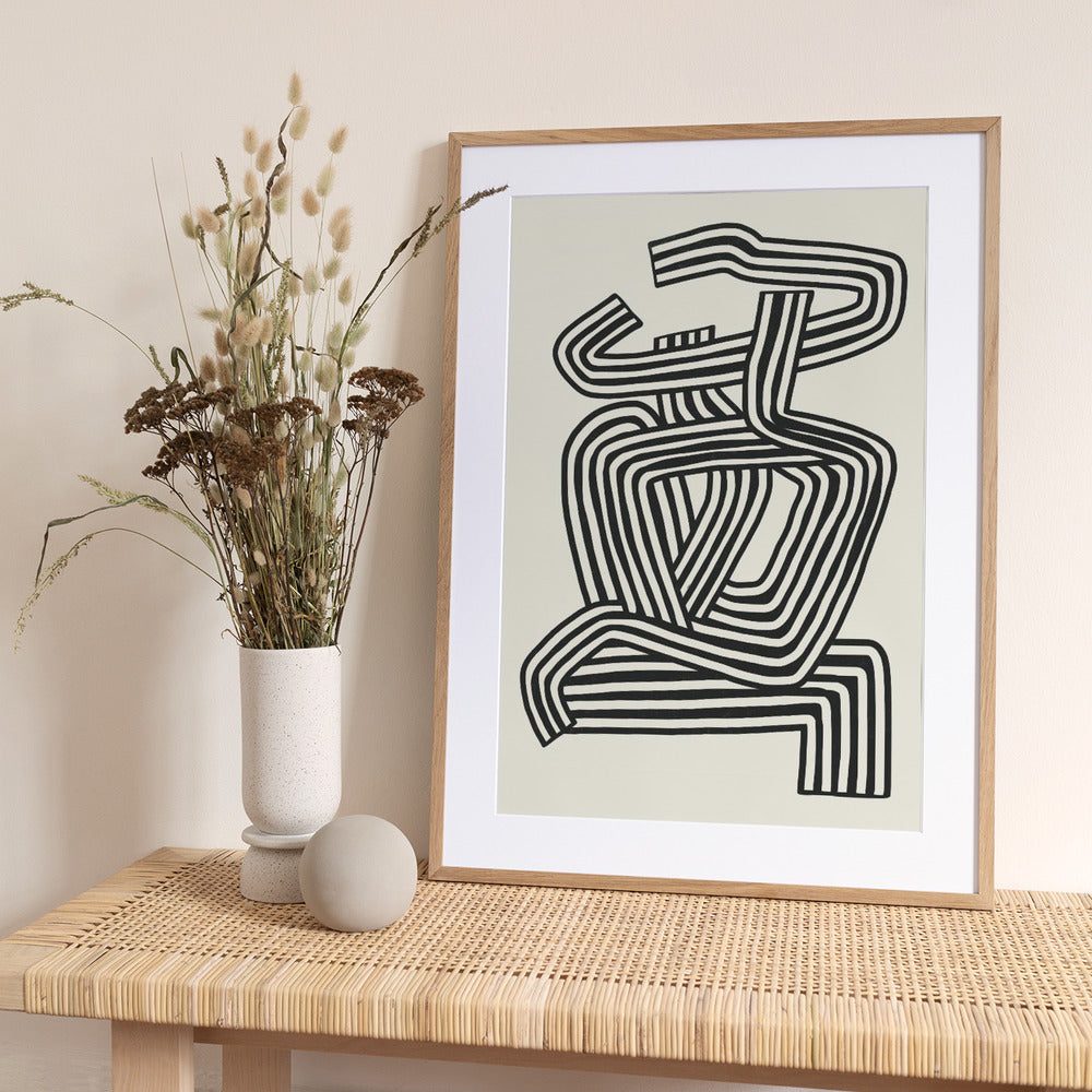 Stripe Woman Portrait - Art Print by Little Dean