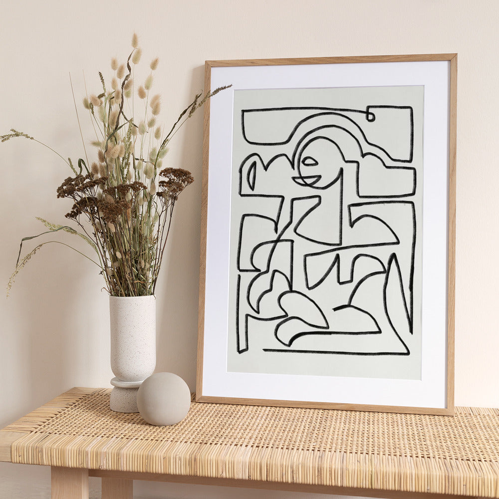 Abstract Chalk Line Art - Art Print by Little Dean