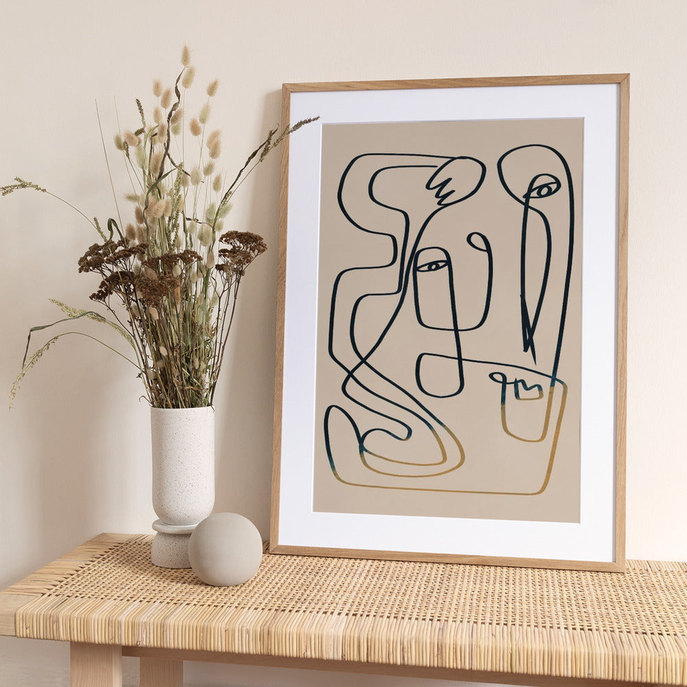 Line Art Portrait - Art Print by Little Dean