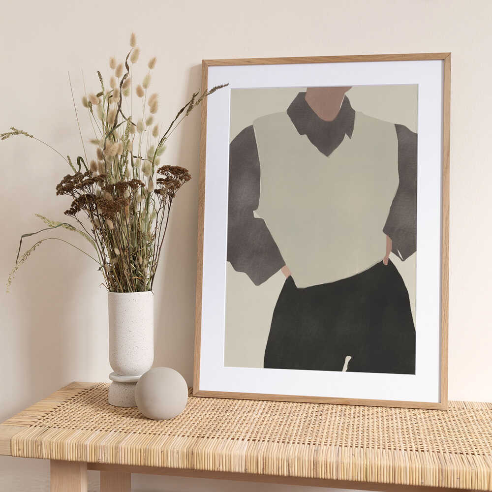 Minimalist Figure in a Monochrome Outfit - Art Print by Little Dean