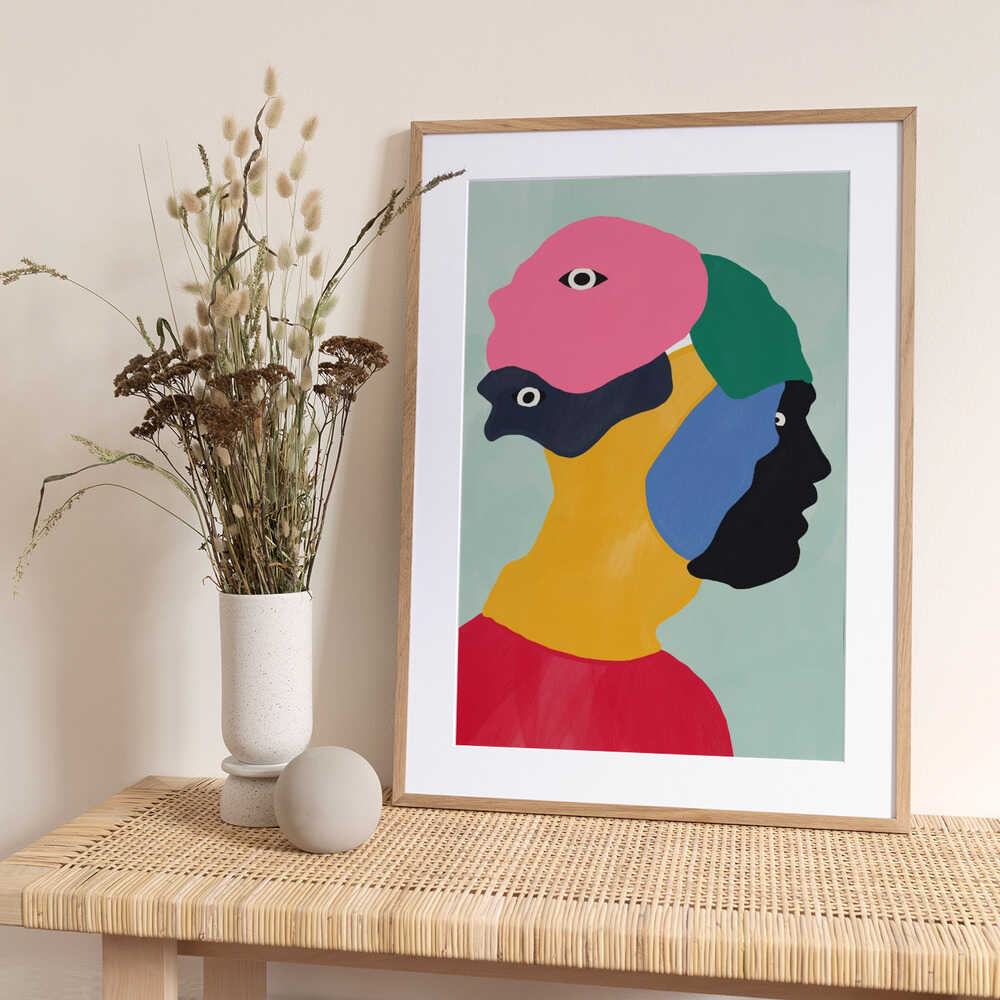 Hiding Behind Masks - Art Print by Little Dean