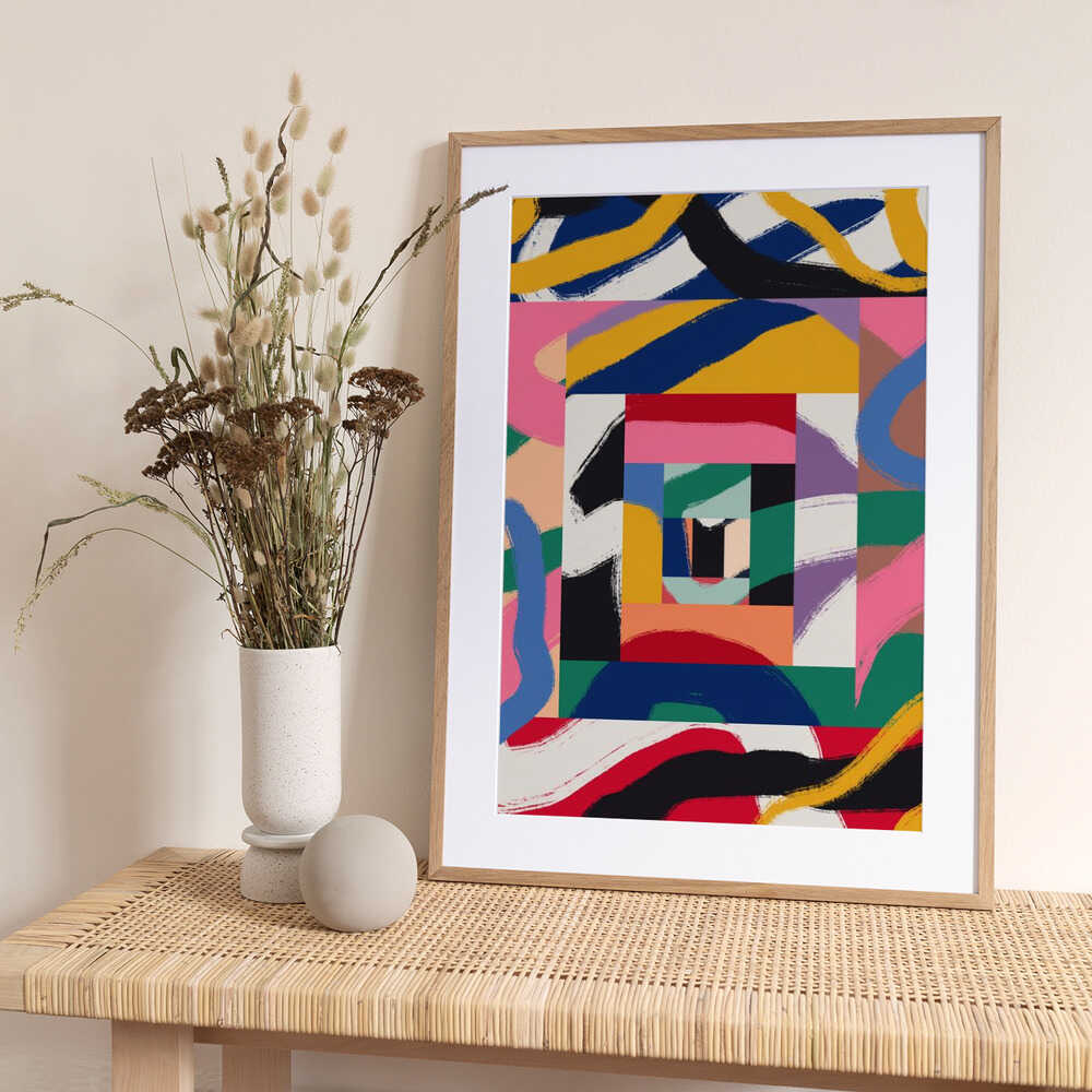 Geometric Shapes and Bold Brushstrokes - Art Print by Little Dean