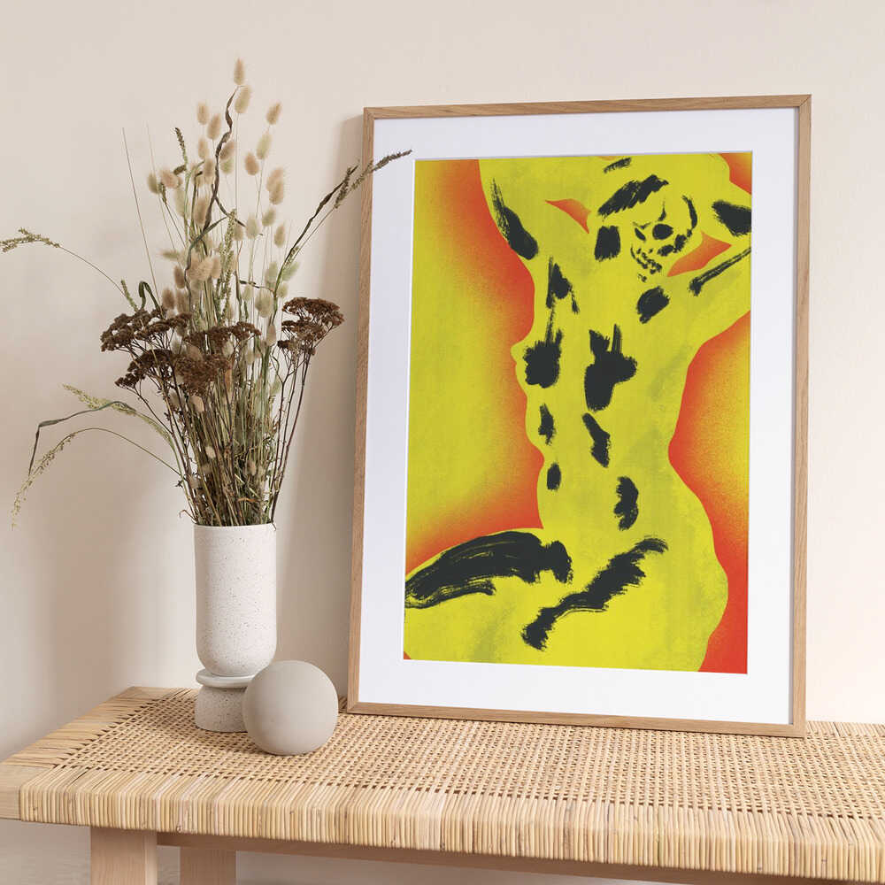 Yellow Skull Nude - Art Print by Little Dean